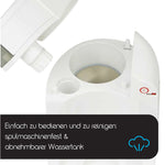 Der Babybrezza.de Formula Pro Advanced & Food Maker Deluxe ist ein weißes Küchengerät mit abnehmbaren Teilen, darunter ein abnehmbarer Wassertank, ideal für die Zubereitung von Babynahrung. Der Text auf Deutsch lautet: „Einfach zu bedienen und zu reinigen: spülmaschinenfest & abnehmbarer Wassertank.“ Ein Wolkensymbol wird angezeigt. - product thumbnail