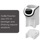 Die Formula Pro Mini von Babybrezza.de mit patentierter Mischtechnologie und Digitaldisplay steht neben Zubehör; Hinweis: Für Fläschchen über 270 ml ist ein separates Erhöhungsstück nötig. - product thumbnail