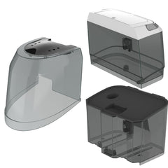 Das Baby Brezza.de Bottle Washer Pro – 3-teiliges Ersatzset bietet optimale Reinigungseffizienz für Ihre Kaffeemaschine mit drei transparenten Wassertanks: geschwungen, rechteckig mit weißem Deckel und quadratisch mit schwarzem Deckel. So wird jede Tasse perfekt gebrüht.