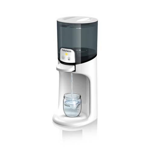 Der Instant Warmer & Food Maker Deluxe von Babybrezza.de ist ein schlankes, zylindrisches Gerät, ideal für die Zubereitung von Babynahrung. Es gießt mühelos Wasser in eine transparente Babyflasche. Der transparente Behälter und die intuitiven Bedientasten an der Vorderseite vereinfachen die Zubereitung von Babynahrung. - product thumbnail